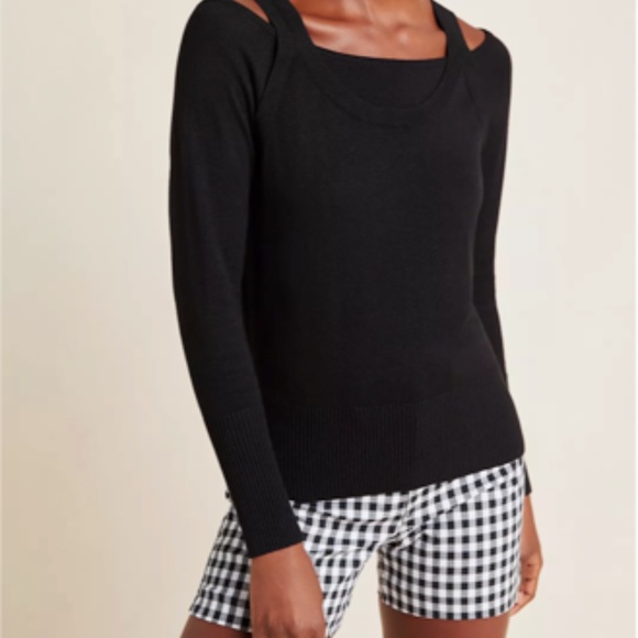 Anthropologie Jamie Open-Shoulder Knit Top Size SP - Picture 3 of 7